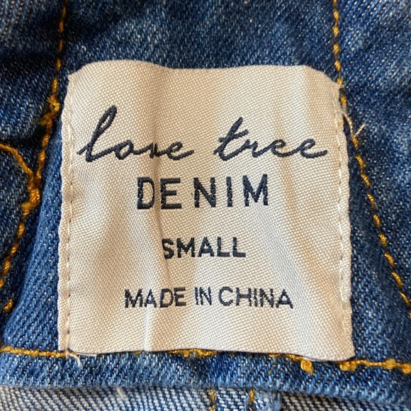 Love Tree Denim Distressed Overalls Size Small - Picture 3 of 8